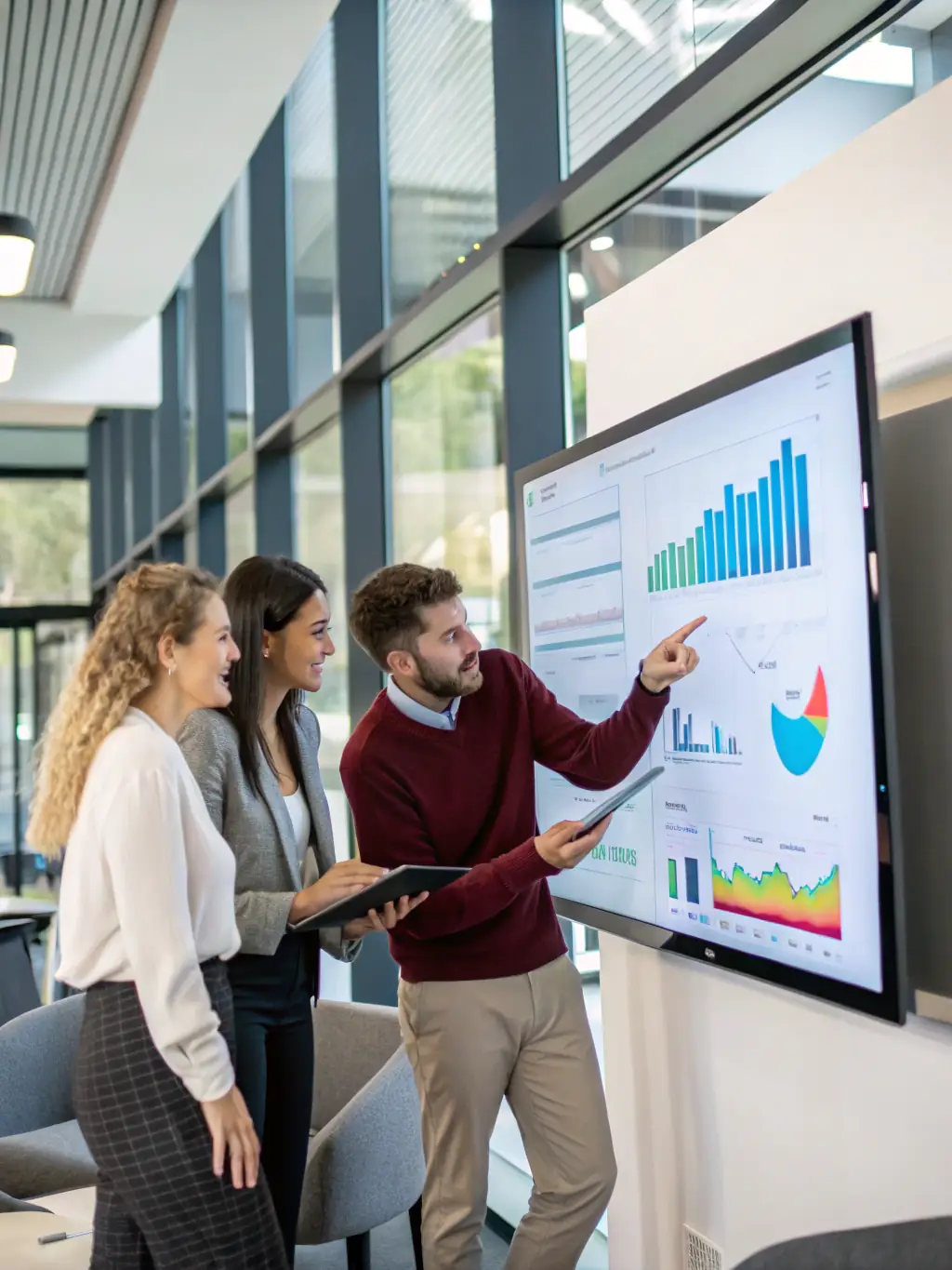 An image showing a team analyzing social media metrics and collaborating on campaign strategies, representing Influencer Campaign Management at Digifyre.